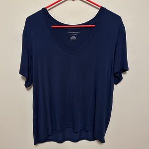 American Eagle Soft and Sexy royal blue v neck t shirt size small